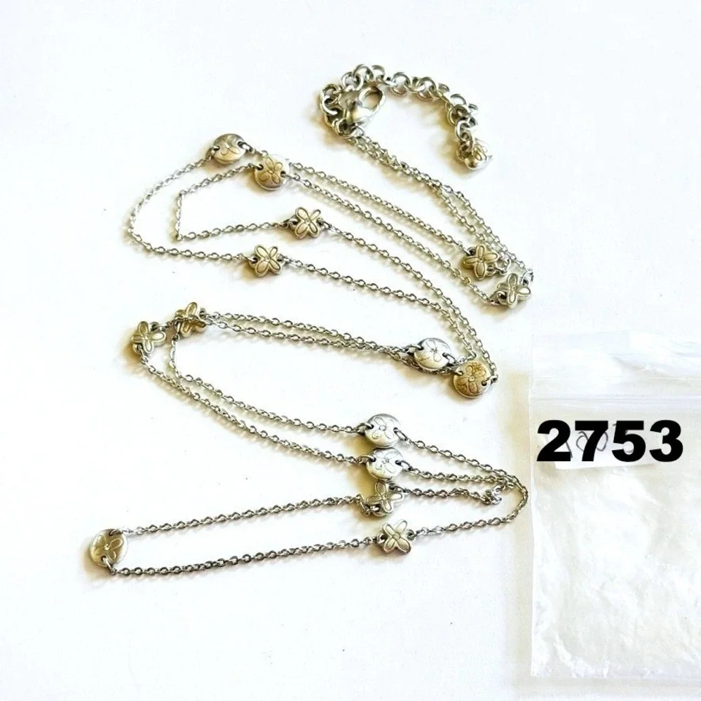 Brighton Necklace‎ Silver Plated chain Swarovski Crystal floral designer 40